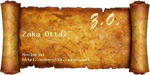 Zaka Ottó névjegykártya